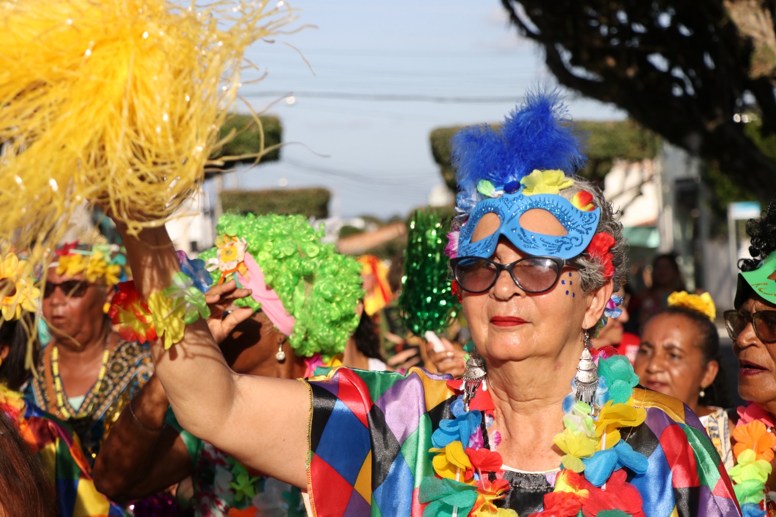 Pessoas fantasiadas celebrando o Carnaval Cultural de Amargosa